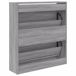 vidaXL Shoe Cabinet with 4 Flip-Drawers Shoe Storage Shelf Shoe Rack Cupboard - grey sonoma, 80 x 21 x 87.5 cm - Additional view 6