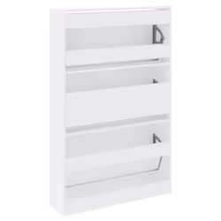 vidaXL Shoe Cabinet with 4 Flip-Drawers Shoe Storage Shelf Shoe Rack Cupboard - white, 80 x 21 x 125.5 cm - Additional view 6