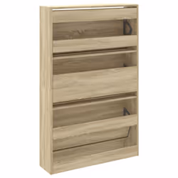 vidaXL Shoe Cabinet with 4 Flip-Drawers Shoe Storage Shelf Shoe Rack Cupboard - sonoma oak, 80 x 21 x 125.5 cm - Additional view 6