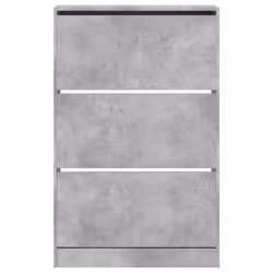 vidaXL Shoe Cabinet with 4 Flip-Drawers Shoe Storage Shelf Shoe Rack Cupboard - concrete grey, 80 x 21 x 125.5 cm - Additional view 4