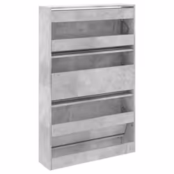 vidaXL Shoe Cabinet with 4 Flip-Drawers Shoe Storage Shelf Shoe Rack Cupboard - concrete grey, 80 x 21 x 125.5 cm - Additional view 6