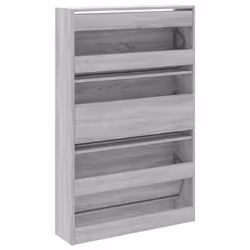 vidaXL Shoe Cabinet with 4 Flip-Drawers Shoe Storage Shelf Shoe Rack Cupboard - grey sonoma, 80 x 21 x 125.5 cm - Additional view 6