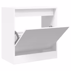 vidaXL Shoe Cabinet with 4 Flip-Drawers Shoe Storage Shelf Shoe Rack Cupboard - white, 60 x 34 x 63.5 cm