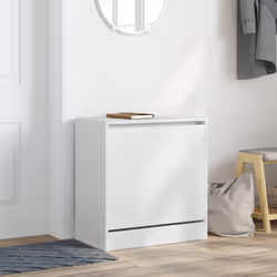 vidaXL Shoe Cabinet with 4 Flip-Drawers Shoe Storage Shelf Shoe Rack Cupboard - white, 60 x 34 x 63.5 cm