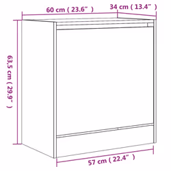 vidaXL Shoe Cabinet with 4 Flip-Drawers Shoe Storage Shelf Shoe Rack Cupboard - white, 60 x 34 x 63.5 cm