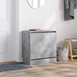 vidaXL Shoe Cabinet with 4 Flip-Drawers Shoe Storage Shelf Shoe Rack Cupboard - concrete grey, 60 x 34 x 63.5 cm - Additional view 2