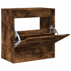 vidaXL Shoe Cabinet with 4 Flip-Drawers Shoe Storage Shelf Shoe Rack Cupboard - smoked oak, 60 x 34 x 63.5 cm