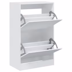 vidaXL Shoe Cabinet with 4 Flip-Drawers Shoe Storage Shelf Shoe Rack Cupboard - white, 60 x 34 x 96.5 cm