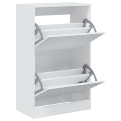 vidaXL Shoe Cabinet with 4 Flip-Drawers Shoe Storage Shelf Shoe Rack Cupboard - white, 60 x 34 x 96.5 cm