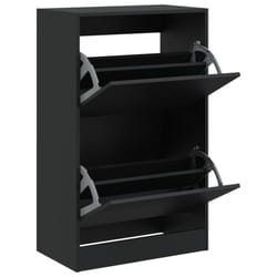 vidaXL Shoe Cabinet with 4 Flip-Drawers Shoe Storage Shelf Shoe Rack Cupboard - black, 60 x 34 x 96.5 cm