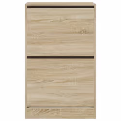 vidaXL Shoe Cabinet with 4 Flip-Drawers Shoe Storage Shelf Shoe Rack Cupboard - sonoma oak, 60 x 34 x 96.5 cm - Additional view 4