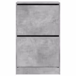 vidaXL Shoe Cabinet with 4 Flip-Drawers Shoe Storage Shelf Shoe Rack Cupboard - concrete grey, 60 x 34 x 96.5 cm - Additional view 4