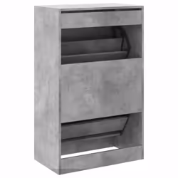 vidaXL Shoe Cabinet with 4 Flip-Drawers Shoe Storage Shelf Shoe Rack Cupboard - concrete grey, 60 x 34 x 96.5 cm - Additional view 6