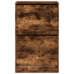 vidaXL Shoe Cabinet with 4 Flip-Drawers Shoe Storage Shelf Shoe Rack Cupboard - smoked oak, 60 x 34 x 96.5 cm - Additional view 4