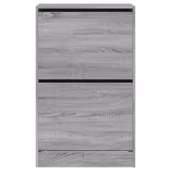 vidaXL Shoe Cabinet with 4 Flip-Drawers Shoe Storage Shelf Shoe Rack Cupboard - grey sonoma, 60 x 34 x 96.5 cm - Additional view 4