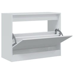 vidaXL Shoe Cabinet with 4 Flip-Drawers Shoe Storage Shelf Shoe Rack Cupboard - white, 80 x 34 x 63 cm