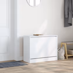vidaXL Shoe Cabinet with 4 Flip-Drawers Shoe Storage Shelf Shoe Rack Cupboard - white, 80 x 34 x 63 cm