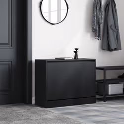 vidaXL Shoe Cabinet with 4 Flip-Drawers Shoe Storage Shelf Shoe Rack Cupboard - black, 80 x 34 x 63 cm