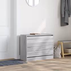 vidaXL Shoe Cabinet with 4 Flip-Drawers Shoe Storage Shelf Shoe Rack Cupboard - grey sonoma, 80 x 34 x 63 cm - Additional view 2
