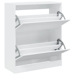 vidaXL Shoe Cabinet with 4 Flip-Drawers Shoe Storage Shelf Shoe Rack Cupboard - white, 80 x 34 x 96.5 cm