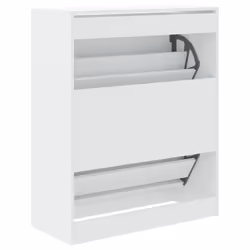 vidaXL Shoe Cabinet with 4 Flip-Drawers Shoe Storage Shelf Shoe Rack Cupboard - white, 80 x 34 x 96.5 cm - Additional view 6