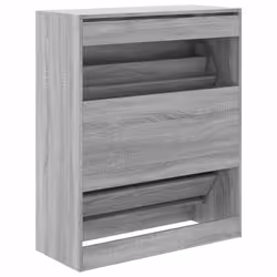 vidaXL Shoe Cabinet with 4 Flip-Drawers Shoe Storage Shelf Shoe Rack Cupboard - grey sonoma, 80 x 34 x 96.5 cm - Additional view 6