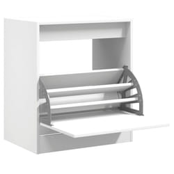 vidaXL Shoe Cabinet with 4 Flip-Drawers Shoe Storage Shelf Shoe Rack Cupboard - white, 60 x 42 x 69 cm