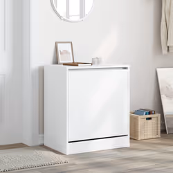 vidaXL Shoe Cabinet with 4 Flip-Drawers Shoe Storage Shelf Shoe Rack Cupboard - white, 60 x 42 x 69 cm