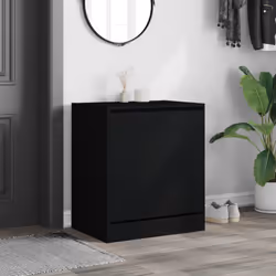 vidaXL Shoe Cabinet with 4 Flip-Drawers Shoe Storage Shelf Shoe Rack Cupboard - black, 60 x 42 x 69 cm