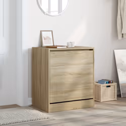 vidaXL Shoe Cabinet with 4 Flip-Drawers Shoe Storage Shelf Shoe Rack Cupboard - sonoma oak, 60 x 42 x 69 cm - Additional view 2