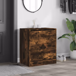 vidaXL Shoe Cabinet with 4 Flip-Drawers Shoe Storage Shelf Shoe Rack Cupboard - smoked oak, 60 x 42 x 69 cm