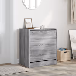 vidaXL Shoe Cabinet with 4 Flip-Drawers Shoe Storage Shelf Shoe Rack Cupboard - grey sonoma, 60 x 42 x 69 cm