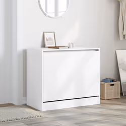vidaXL Shoe Cabinet with 4 Flip-Drawers Shoe Storage Shelf Shoe Rack Cupboard - white, 80 x 42 x 69 cm