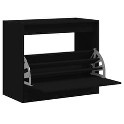 vidaXL Shoe Cabinet with 4 Flip-Drawers Shoe Storage Shelf Shoe Rack Cupboard - black, 80 x 42 x 69 cm