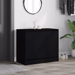 vidaXL Shoe Cabinet with 4 Flip-Drawers Shoe Storage Shelf Shoe Rack Cupboard - black, 80 x 42 x 69 cm