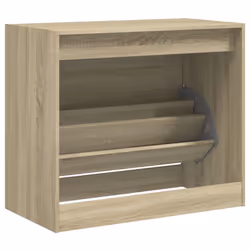 vidaXL Shoe Cabinet with 4 Flip-Drawers Shoe Storage Shelf Shoe Rack Cupboard - sonoma oak, 80 x 42 x 69 cm - Additional view 6