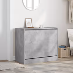 vidaXL Shoe Cabinet with 4 Flip-Drawers Shoe Storage Shelf Shoe Rack Cupboard - concrete grey, 80 x 42 x 69 cm - Additional view 2
