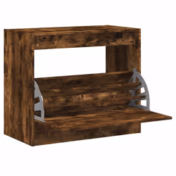 vidaXL Shoe Cabinet with 4 Flip-Drawers Shoe Storage Shelf Shoe Rack Cupboard - smoked oak, 80 x 42 x 69 cm