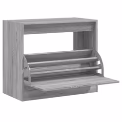 vidaXL Shoe Cabinet with 4 Flip-Drawers Shoe Storage Shelf Shoe Rack Cupboard - grey sonoma, 80 x 42 x 69 cm