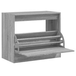 vidaXL Shoe Cabinet with 4 Flip-Drawers Shoe Storage Shelf Shoe Rack Cupboard - grey sonoma, 80 x 42 x 69 cm