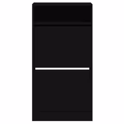 vidaXL Shoe Cabinet with 2 Flip-Drawers Shoe Storage Shelf Shoe Rack Cupboard - black, 60 x 34 x 116 cm - Additional view 4