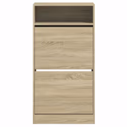 vidaXL Shoe Cabinet with 2 Flip-Drawers Shoe Storage Shelf Shoe Rack Cupboard - sonoma oak, 60 x 34 x 116 cm - Additional view 4