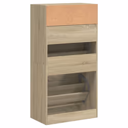 vidaXL Shoe Cabinet with 2 Flip-Drawers Shoe Storage Shelf Shoe Rack Cupboard - sonoma oak, 60 x 34 x 116 cm - Additional view 6