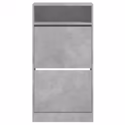 vidaXL Shoe Cabinet with 2 Flip-Drawers Shoe Storage Shelf Shoe Rack Cupboard - concrete grey, 60 x 34 x 116 cm - Additional view 4