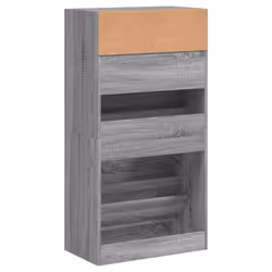 vidaXL Shoe Cabinet with 2 Flip-Drawers Shoe Storage Shelf Shoe Rack Cupboard - grey sonoma, 60 x 34 x 116 cm - Additional view 6