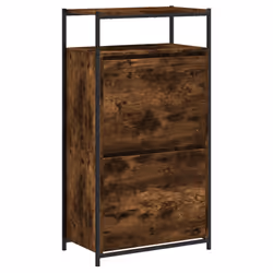 vidaXL Shoe Cabinet Shoe Storage Shelf Shoe Rack Smoked Oak Engineered Wood - Additional view 3