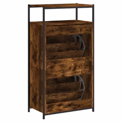 vidaXL Shoe Cabinet Shoe Storage Shelf Shoe Rack Smoked Oak Engineered Wood - Additional view 6
