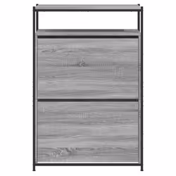 vidaXL Shoe Cabinet with 4 Flip-Drawers Shoe Storage Shelf Rack Grey Sonoma - grey sonoma, 75 x 34 x 112 cm - Additional view 4