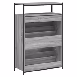 vidaXL Shoe Cabinet with 4 Flip-Drawers Shoe Storage Shelf Rack Grey Sonoma - grey sonoma, 75 x 34 x 112 cm - Additional view 6