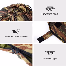 vidaXL Sleeping Bag for Adults Camping Outdoor Hiking Sleeping Bag 3-4 Seasons - camouflage - Additional view 5